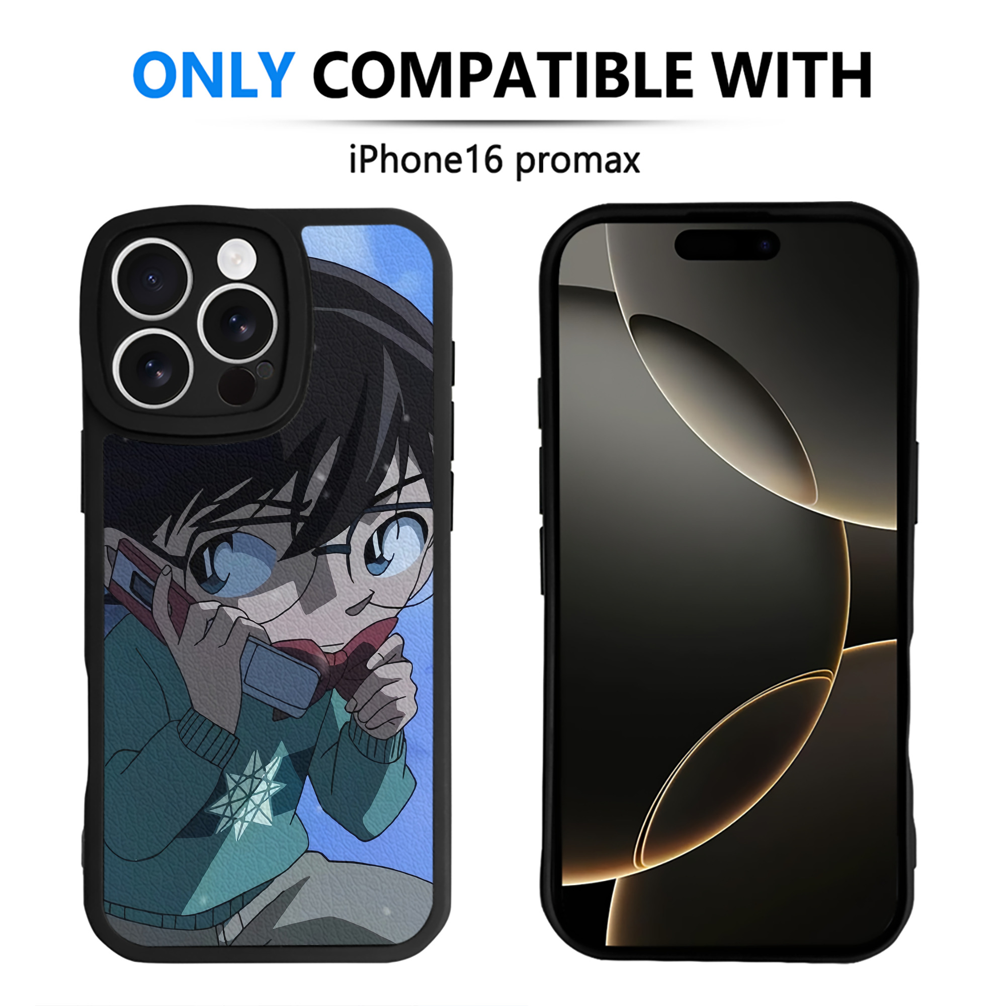 （画像用） 名探偵コナン Detective Conan 【iPhone 16シリーズ対応】シリコンスマホケース（レザー調） 材質：シリコン
